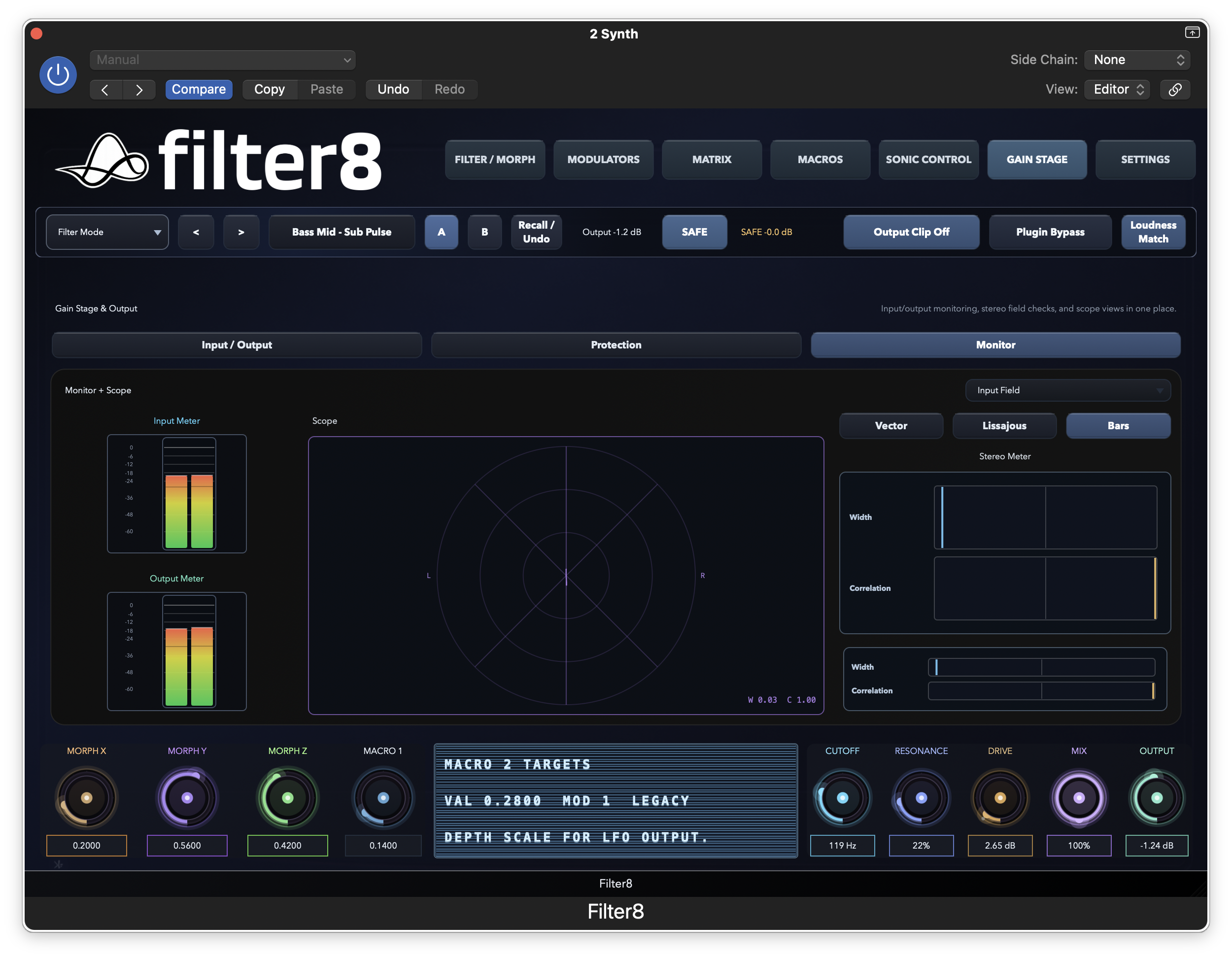 Filter8 gain monitor page
