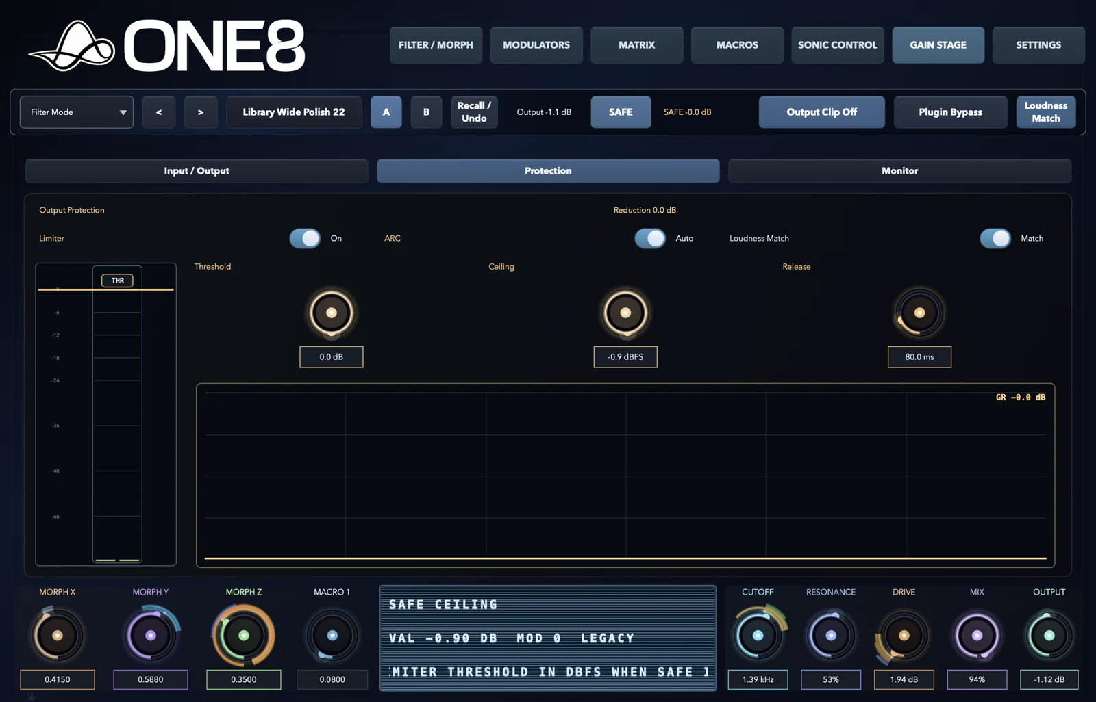 ONE8 Gain Stage — SAFE output protection