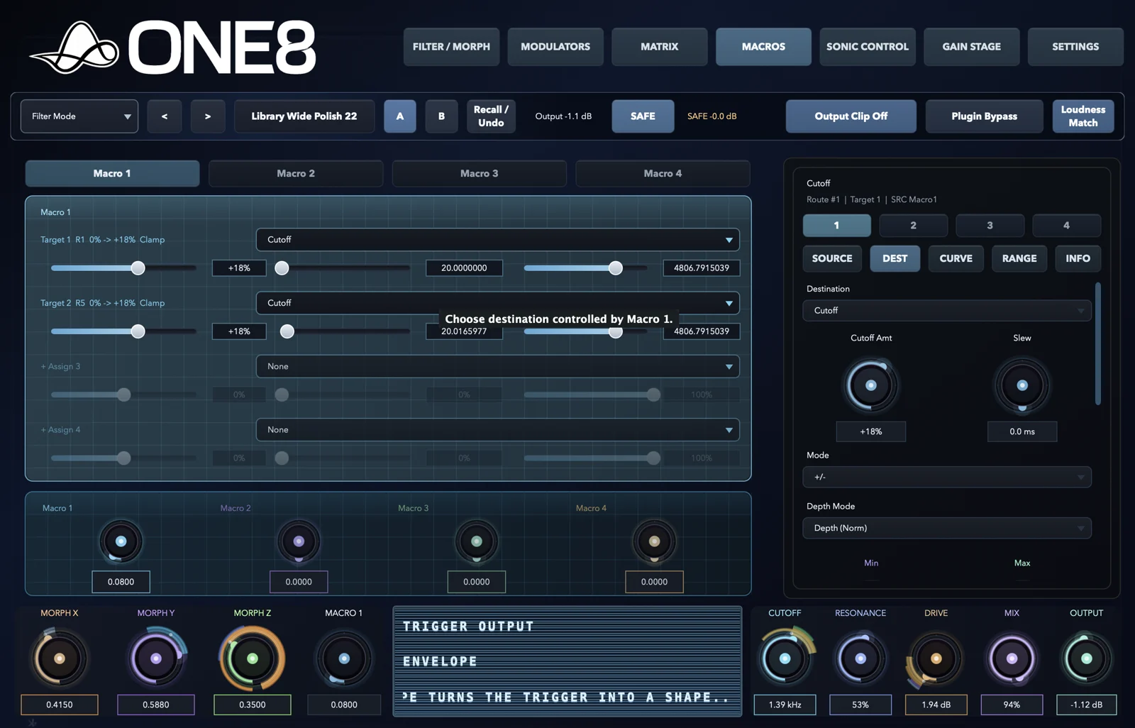 ONE8 Macros page