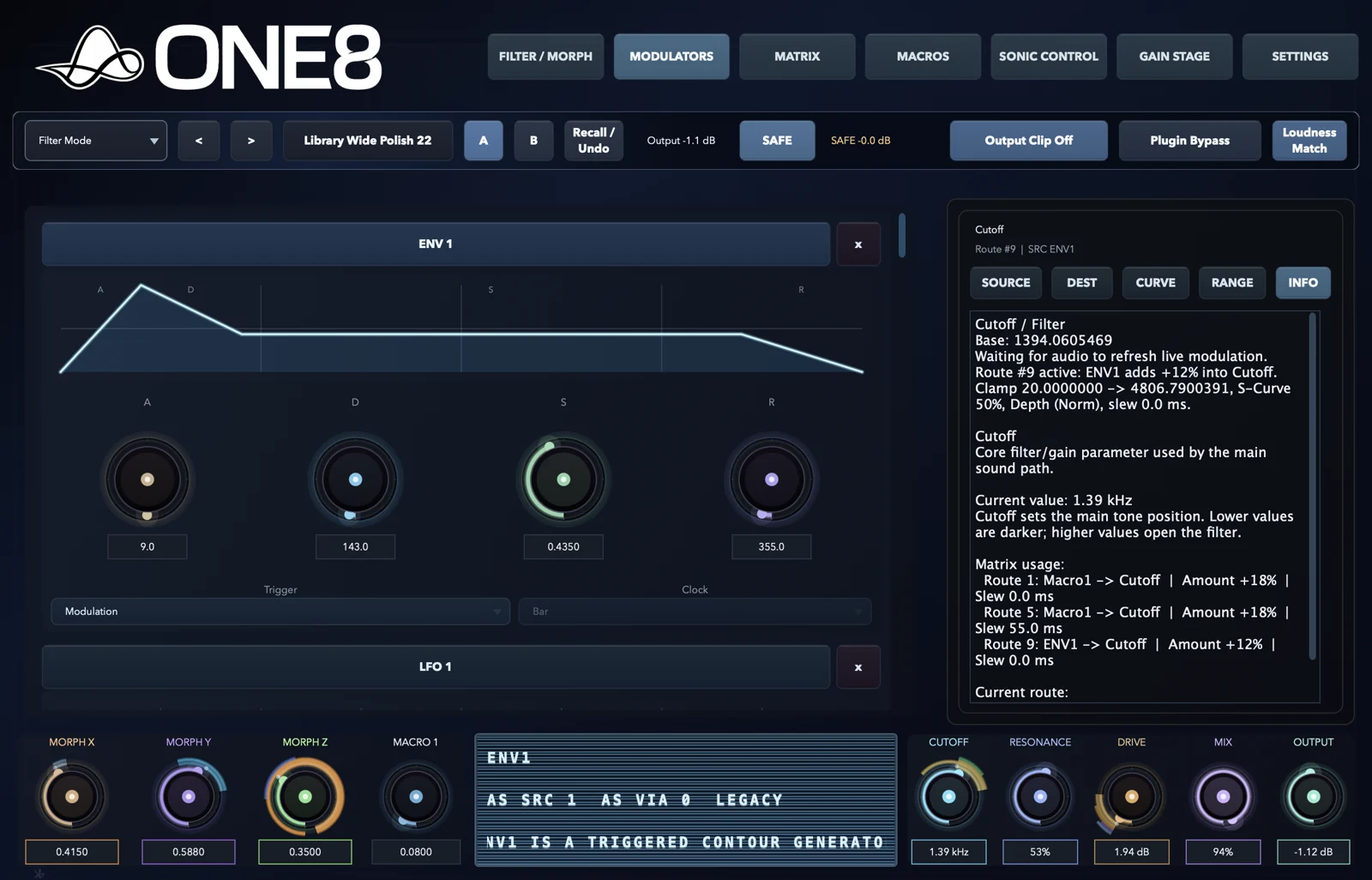ONE8 Modulators source panel