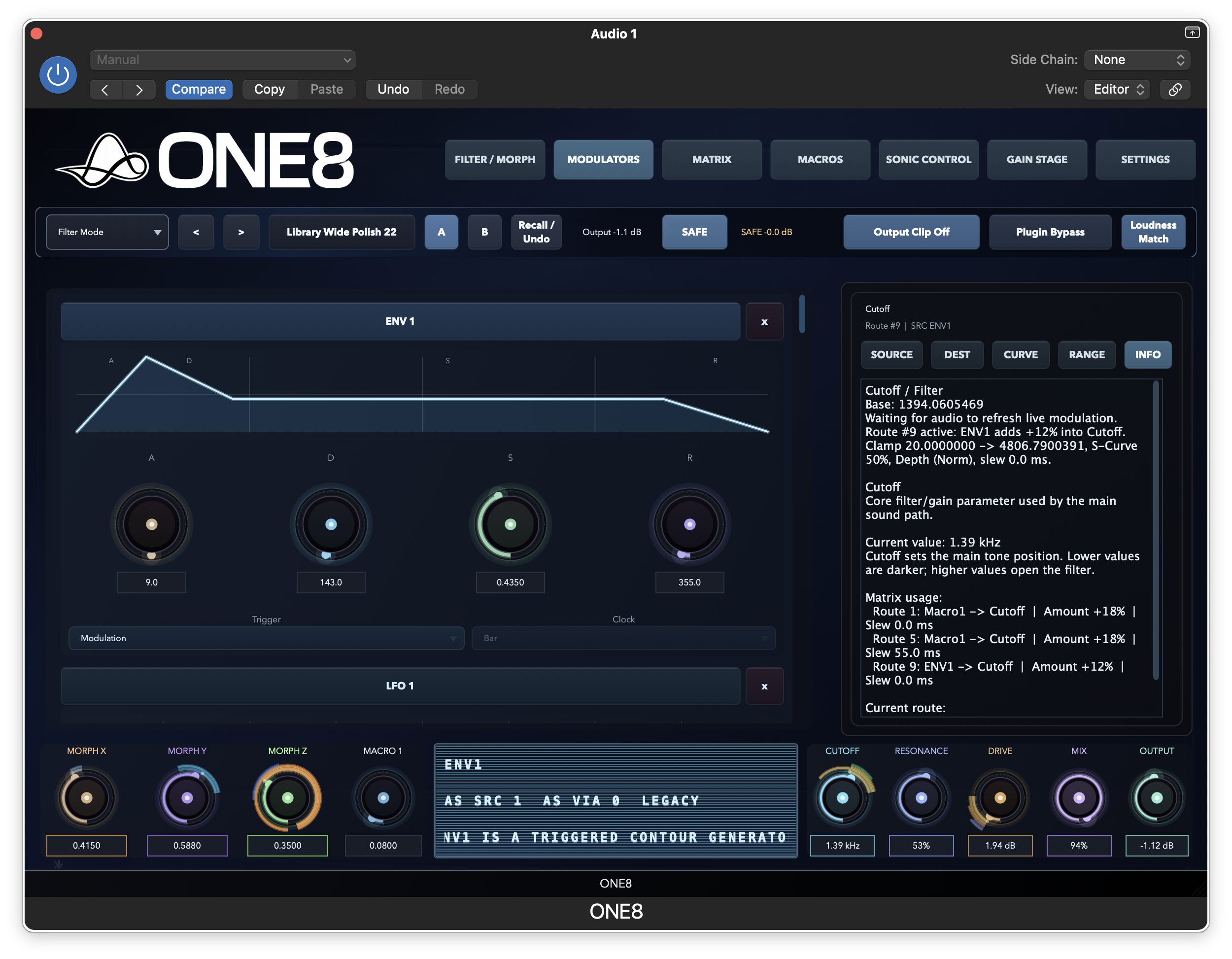 ONE8 Modulators source panel