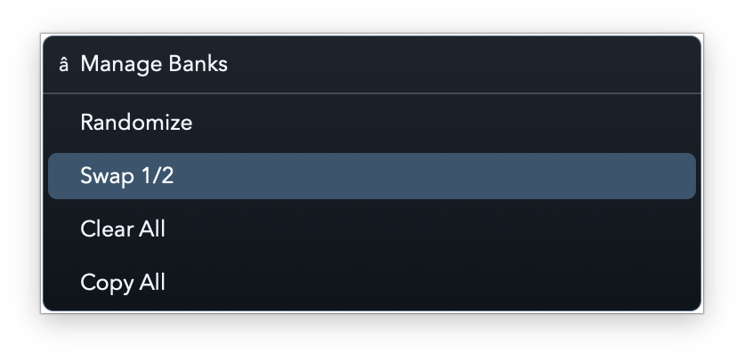 Preset category menu