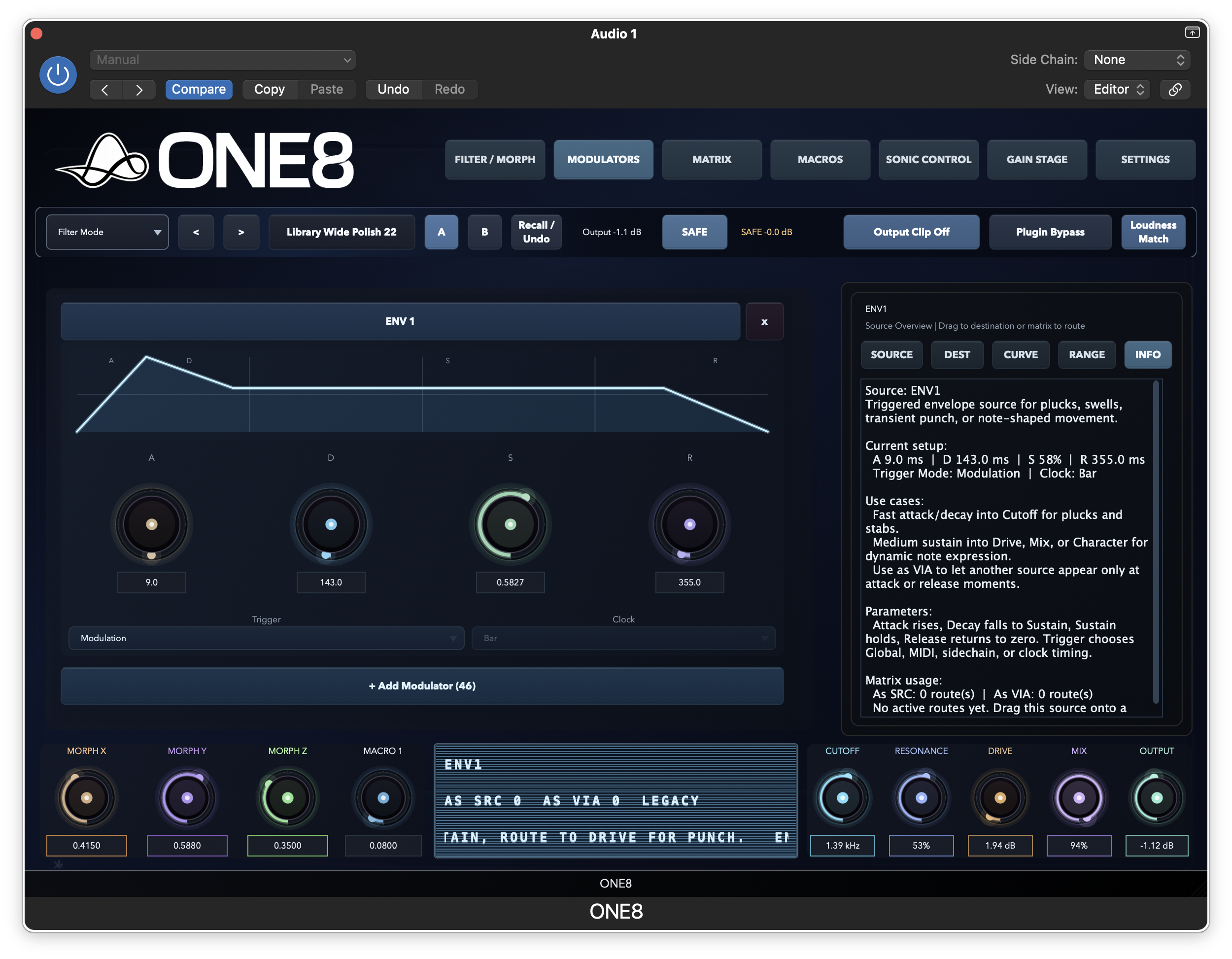 ONE8 envelope modulator